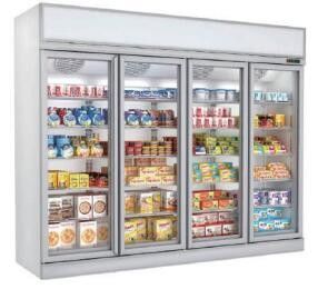 La porta di vetro commerciale sta sul raffreddamento a aria delle porte 3200L R404a del congelatore 4