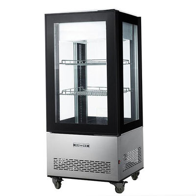 contenitore per esposizione refrigerato di vetro laterale del dispositivo di raffreddamento quattro di vetro dritti della porta 550L