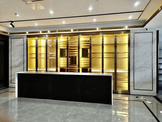 Gabinetto su ordinazione del vino della porta di vetro della cantina della pagina di acciaio inossidabile