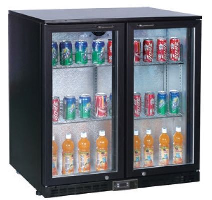 Antivari posteriore sotto contro la porta di vetro del dispositivo di raffreddamento 2 con la serratura e la porta a battenti 208L