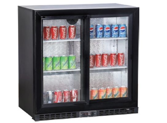 208L frigorifero di vetro di Undercounter Antivari della porta dell'annuncio pubblicitario 2, Antivari posteriore sotto il contro refrigeratore, portello scorrevole 2