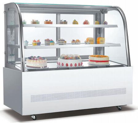 Il contenitore per esposizione di vetro curvo del dolce dell'esposizione del dolce ha arieggiato i depositi di raffreddamento del forno