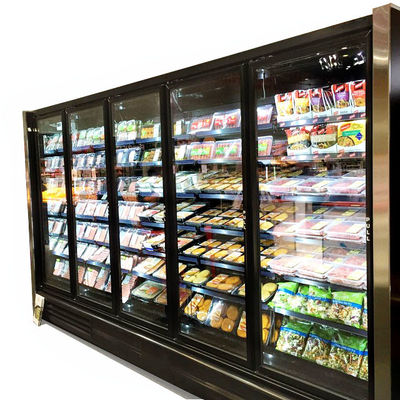 Del supermercato delle porte della porta del congelatore del dispositivo di raffreddamento di vetro di vetro dritto della porta 3/4/5/6 autonomo