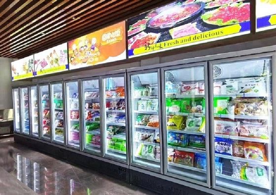 La porta di vetro 110V/60Hz 220-240V del congelatore verticale commerciale tappa nel tipo UF2 per il gelato