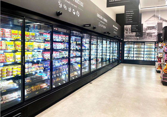 Del supermercato delle porte della porta del congelatore del dispositivo di raffreddamento di vetro di vetro dritto della porta 3/4/5/6 autonomo