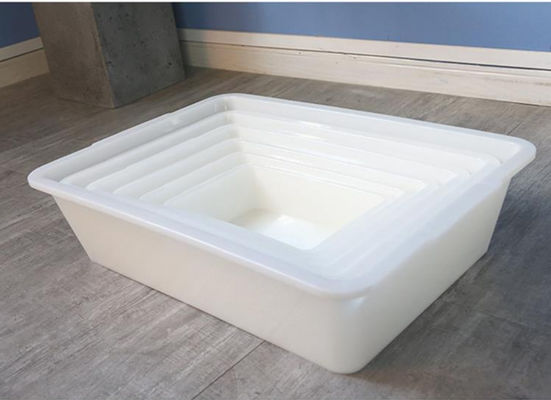 Scatola di stoccaggio senza coperchio di plastica bianca rettangolare