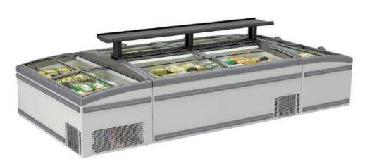 Raffreddamento statico superiore di vetro del congelatore 500L-1000L dell'isola del supermercato