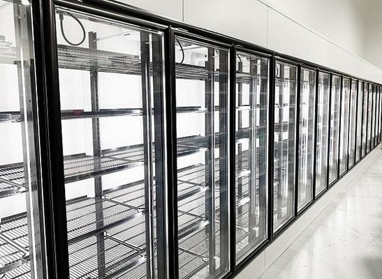 La porta di vetro del congelatore medio della temperatura per la passeggiata in caverna della birra del dispositivo di raffreddamento ha refrigerato la cella frigorifera dell'esposizione